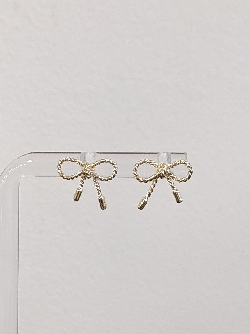 Dainty Wire Bow Earrings