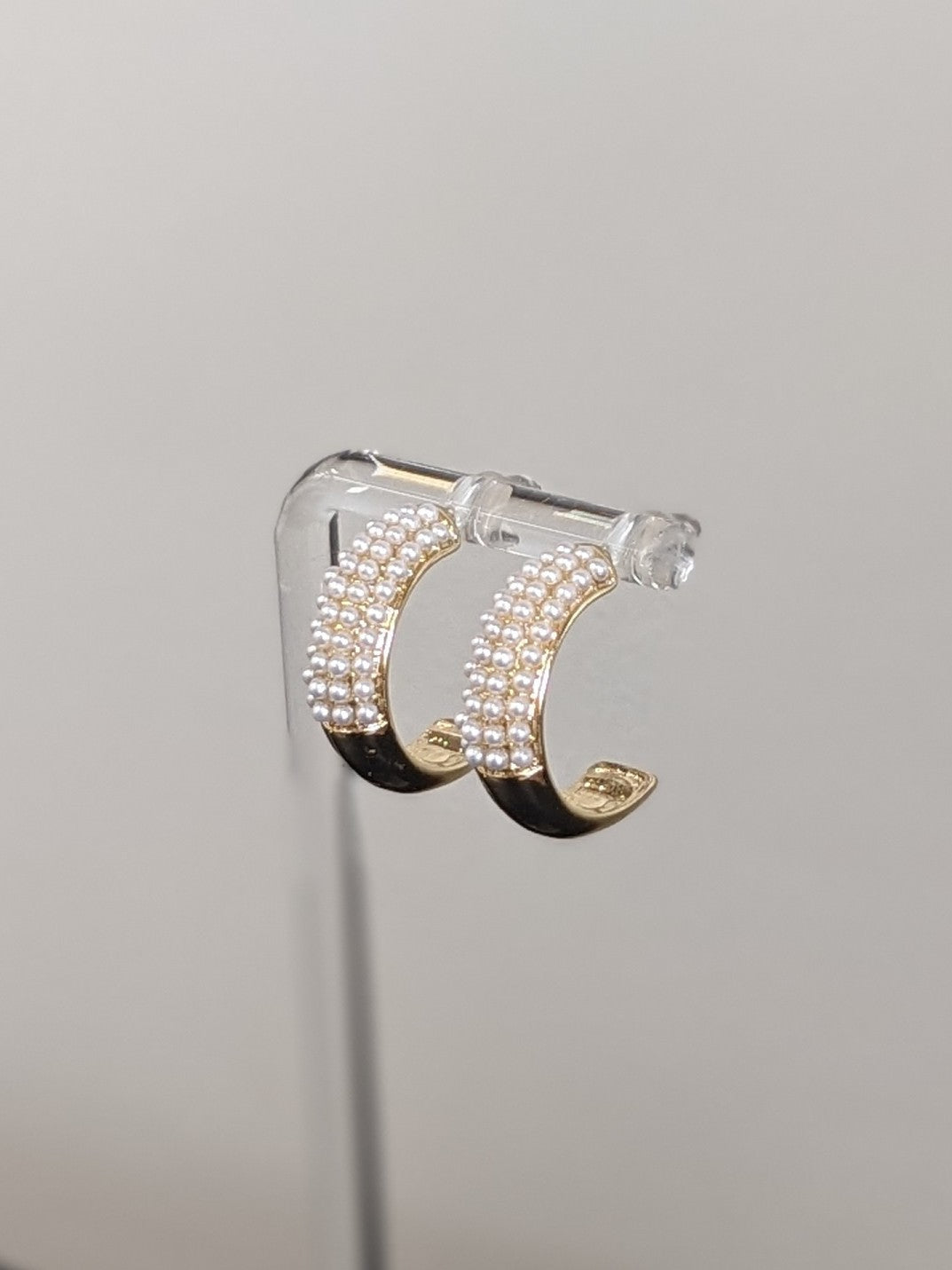 Pearl Pave Hoops