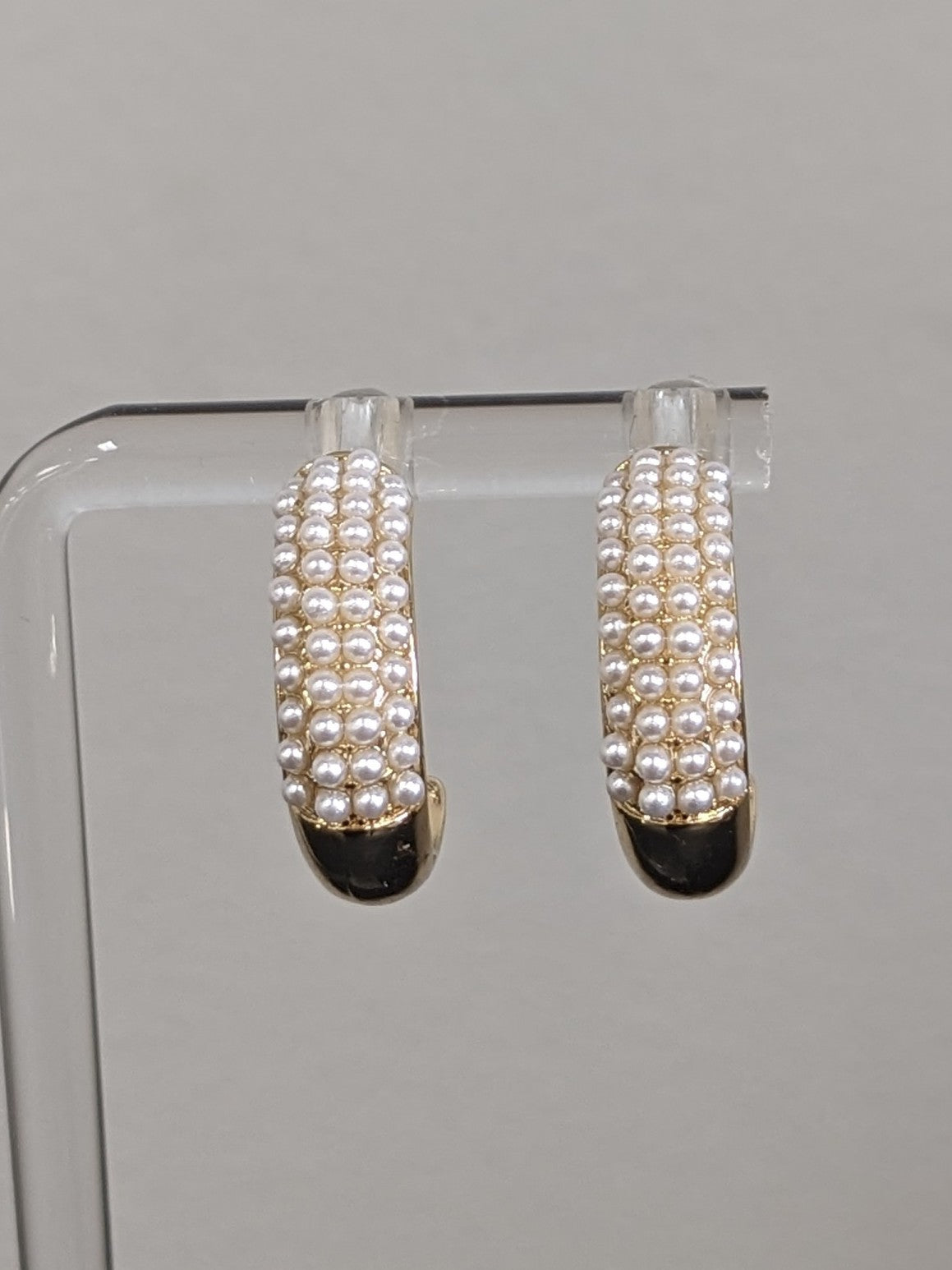 Pearl Pave Hoops