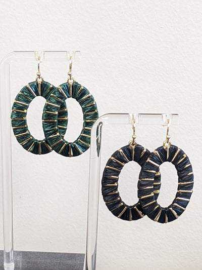 Oval Raffia Earrings