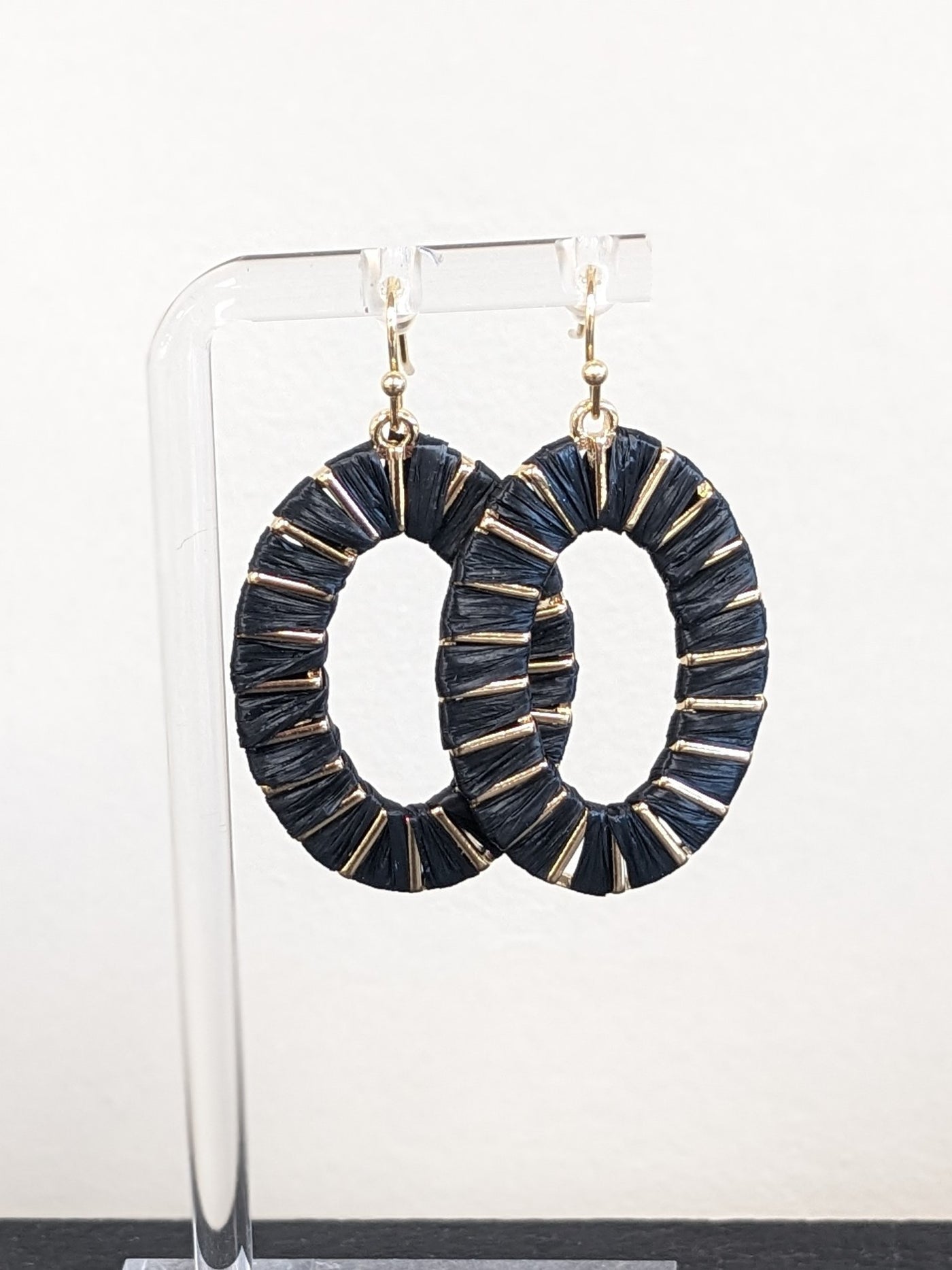 Oval Raffia Earrings