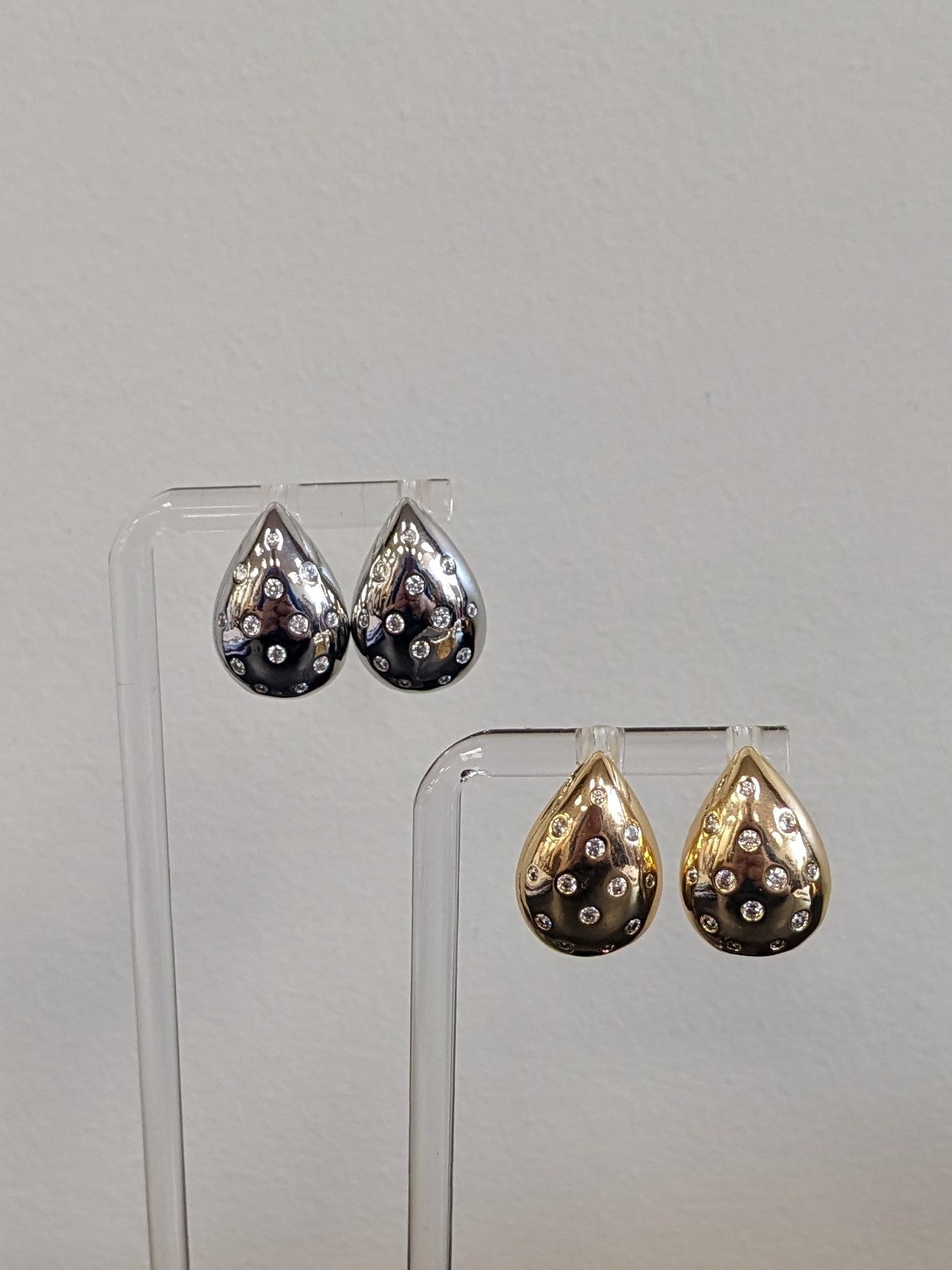 Glitzy Teardrop Post Earrings