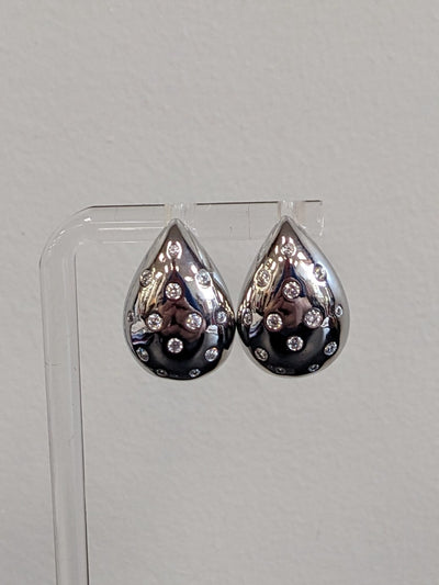 Glitzy Teardrop Post Earrings