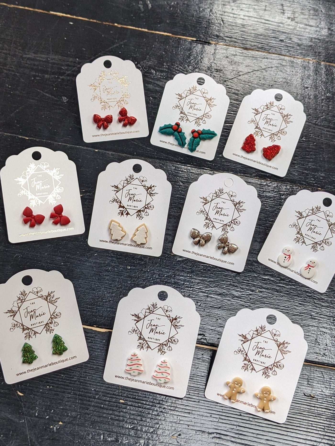 Handmade Clay Stud Holiday Earrings