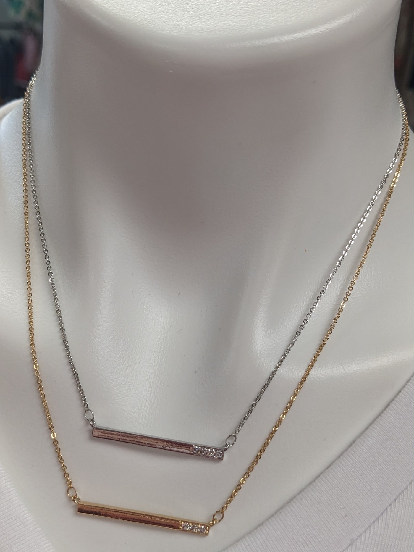 CZ Bar Necklace