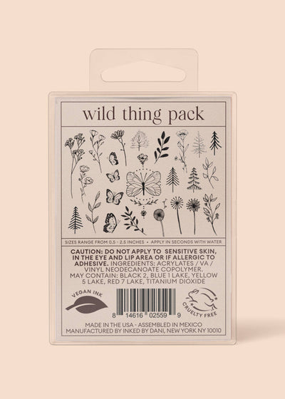 Wild Thing Temporary Tattoo Pack